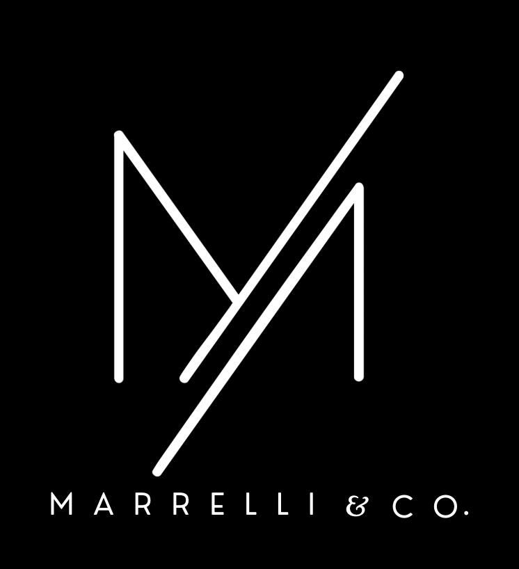 Marrelli & Co Logo Marrelli & Co logo in white on black background